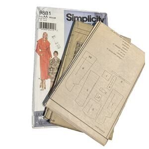 Simplicity 9881 Pattern Wrap Coat in Two Lengths Sz 6-16 AA UNCUT NEW Sewing